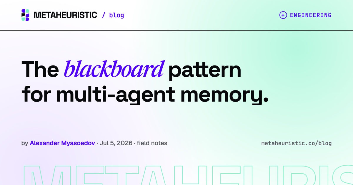 The blackboard pattern for multi-agent memory