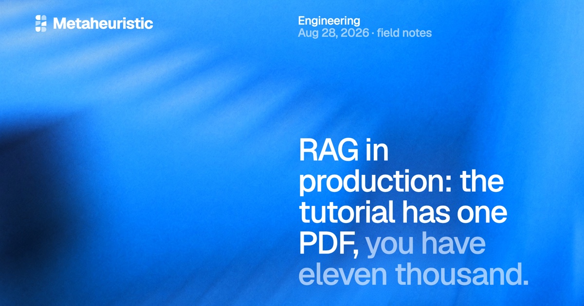 RAG in Production: Beyond the Tutorial